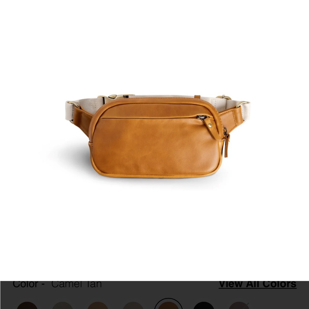 Camel Leather Waist Bag - Men